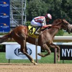 Volatile's Incentive Pay, winning his debut at Saratoga on July 20 - NYRA photo